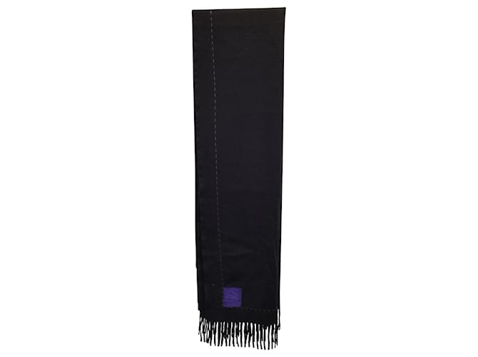 Fendi Fringe Scarf in Black Cashmere Wool  ref.1124850