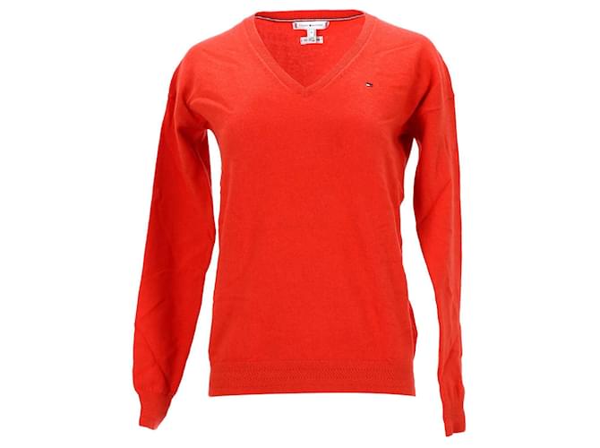 Tommy Hilfiger Womens Regular Fit Jumper in Orange Wool  ref.1124862
