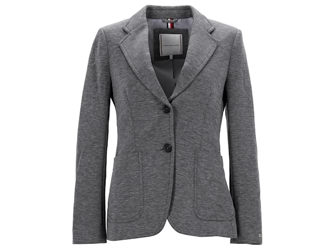 Tommy Hilfiger Womens Th Flex Regular Fit Blazer Grey Polyester  ref.1124877