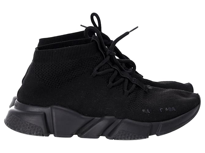 Balenciaga Speed Schnürsneaker aus schwarzem Polyester  ref.1124881