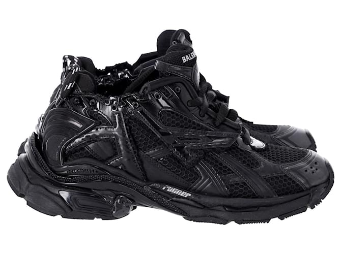 Balenciaga Runner Sneakers in Black Polyester and