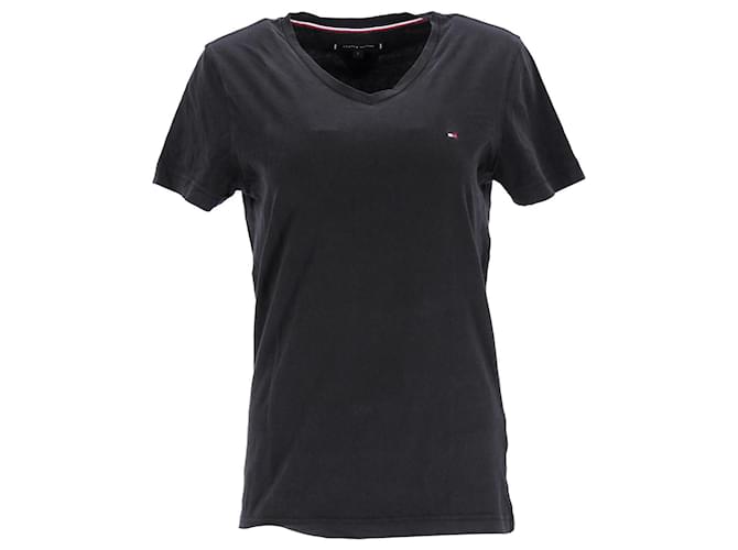 Tommy Hilfiger Camiseta masculina slim fit de algodão Preto  ref.1124934