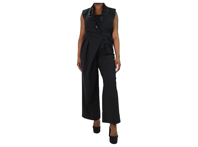Brunello Cucinelli Black sleeveless jumpsuit - size M Wool  ref.1125015