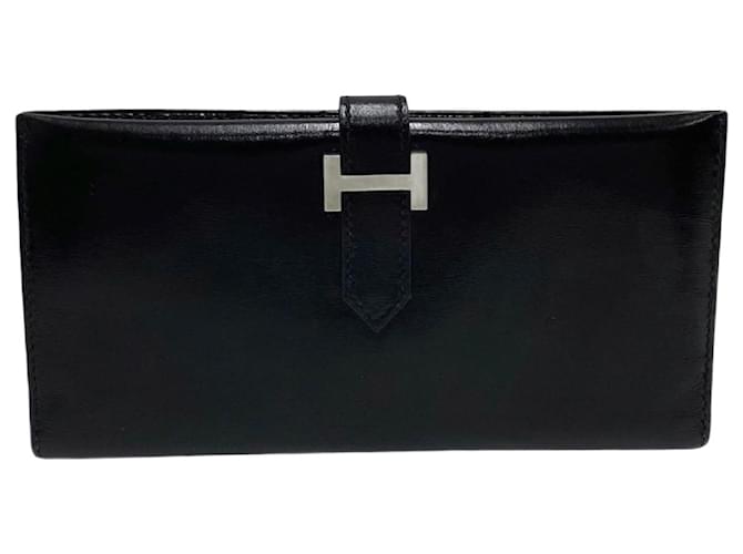 Hermès Béarn Black Leather  ref.1125262