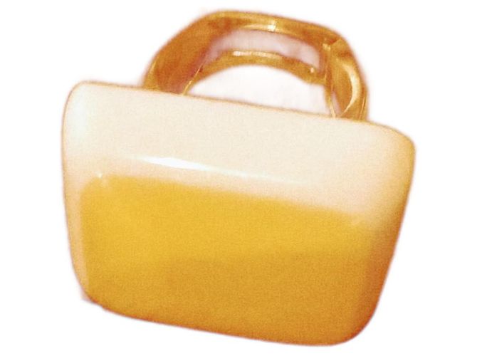 Anillo Courreges Amarillo Neón Acrílico