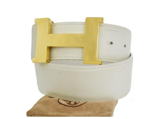 Hermès H White Leather  ref.1125299
