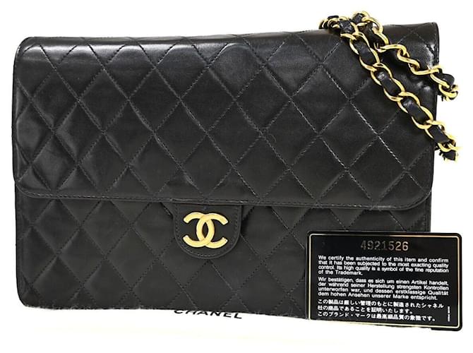 Timeless Chanel Matelassé Black Leather  ref.1125388