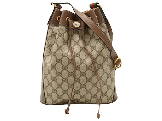 Gucci GG Canvas Brown Leather  ref.1125743