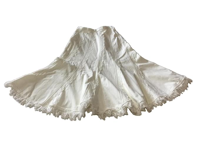 Autre Marque die Röcke Weiß Baumwolle  ref.1126114