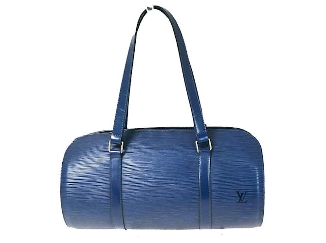 Louis Vuitton Soufflot Azul Couro  ref.1126138