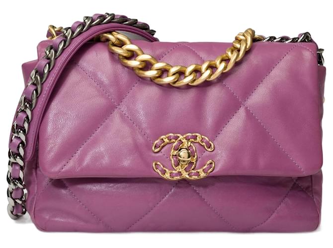 CHANEL bag Chanel 19 in Violet Leather - 101548 Purple  ref.1126233