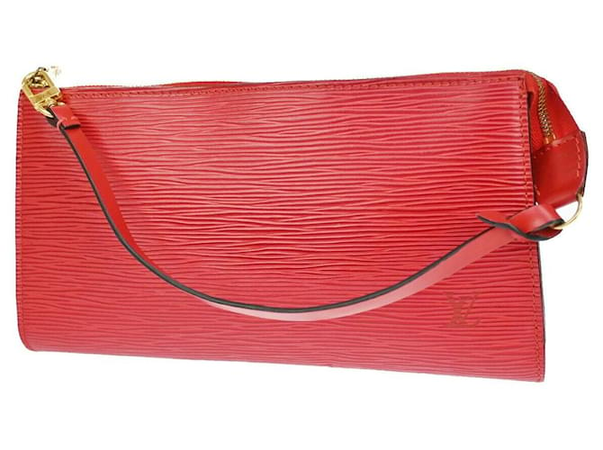Accesorios de Louis Vuitton Pochette Roja Cuero  ref.1126259
