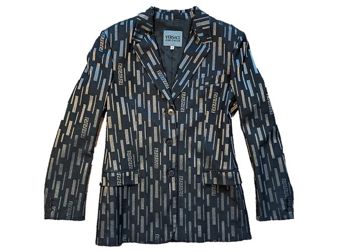 Versace Jeans Couture Jacke Blazer Schwarz Silber
