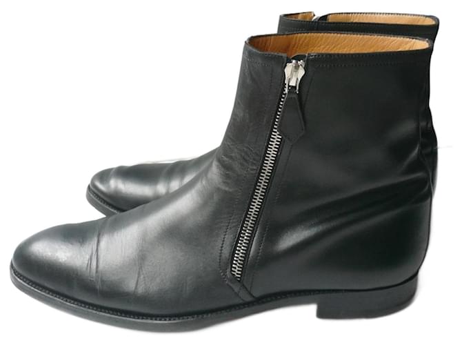 Hermès HERMES JERRY ankle boots Black leather BE T41,5 Item  ref.1126413