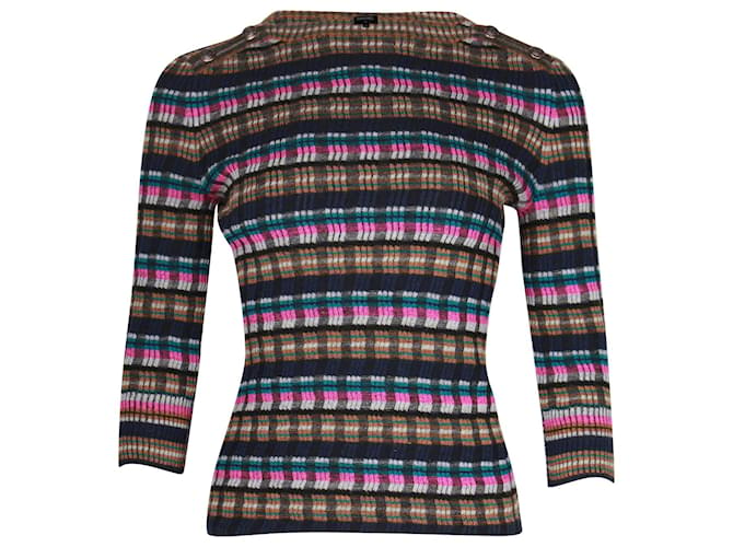 Timeless Suéter Chanel Listrado em Lã Multicolor Multicor  ref.1126483