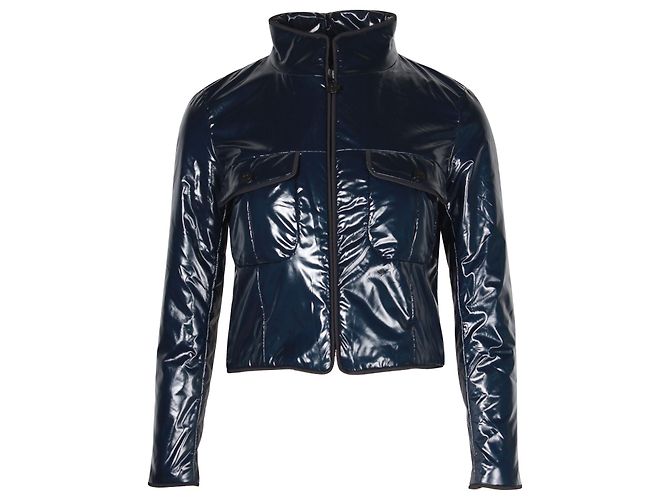 Timeless Giacca corta Chanel in nylon blu navy