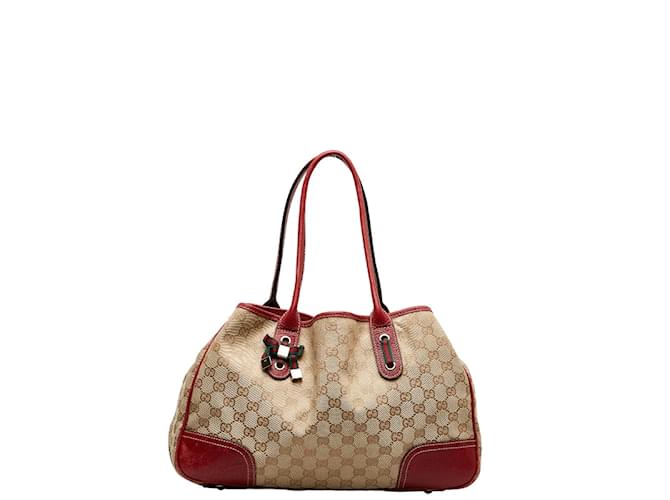 Gucci GG Canvas Princy Tote Bag 163805 Braun Leinwand  ref.1126512