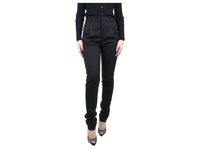 Saint Laurent Pantalon tailleur noir - taille UK 8 Laine  ref.1126560
