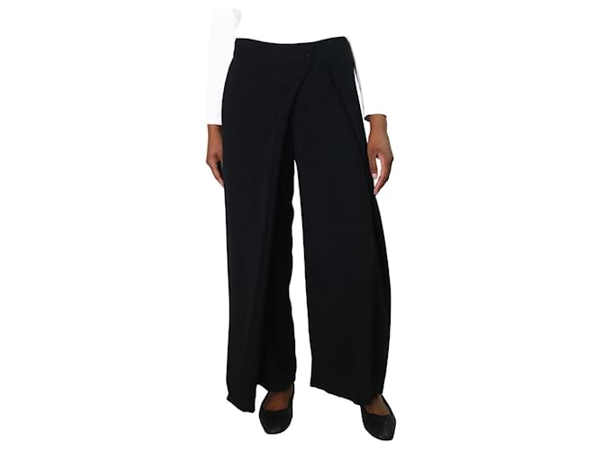 Autre Marque Black overlay trousers - size UK 12 Acetate  ref.1126561