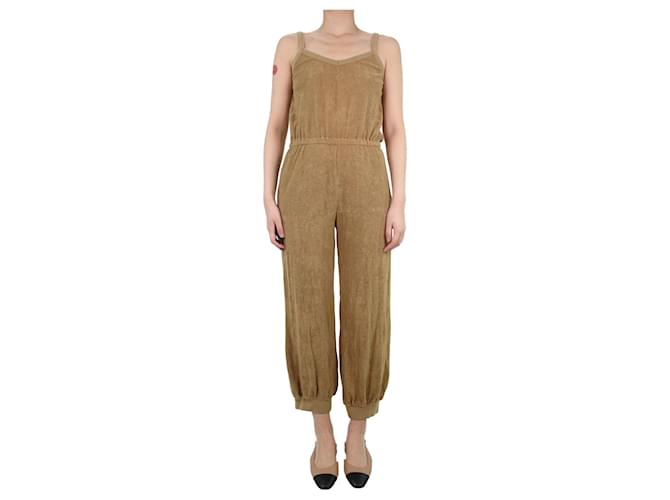 Autre Marque Brown jumpsuit - size S Cotton  ref.1126573