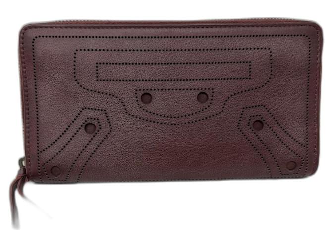 balenciaga city wallet aged brown Dark brown Leather  ref.1126584