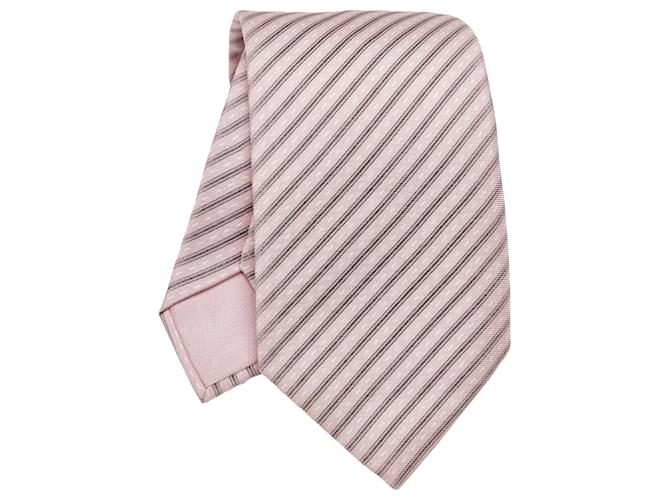 Hermès Cravatta di seta rosa Hermes Circuit Cars Panno  ref.1126595