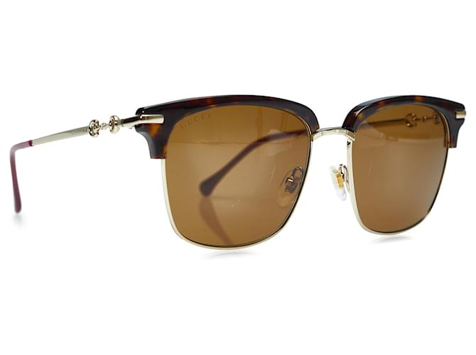 Gafas de sol teñidas en marrón Wayfarer de Gucci Castaño Plástico Resina  ref.1126623