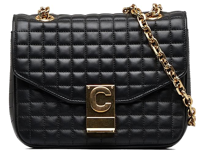 Céline Celine Black Small Quilted C Bag Leather Pony-style calfskin  ref.1126639