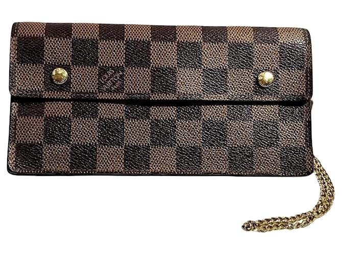 Louis Vuitton Accordeon wallet Brown Cloth  ref.1126715