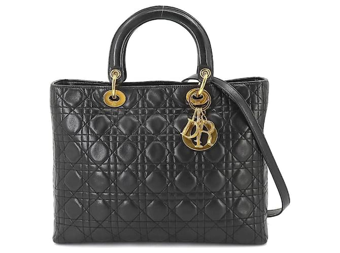 Dior Lady Dior Black Leather  ref.1126929