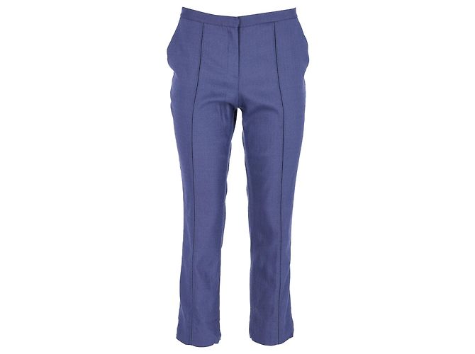 Diane Von Furstenberg Biesenhose aus blauer Viskose Marineblau