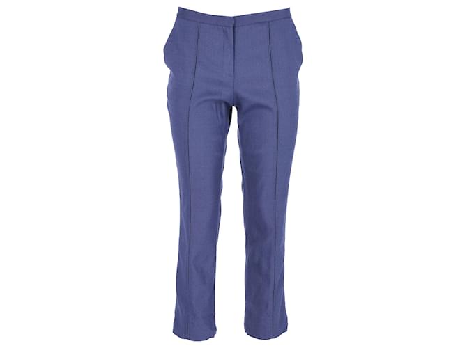 Pantaloni Pintucked Diane Von Furstenberg in viscosa blu Blu navy Fibra di cellulosa  ref.1127034
