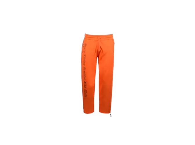 Autre Marque Pantalon blanc cassé x Vlone avec découpes Coton Orange  ref.1127063