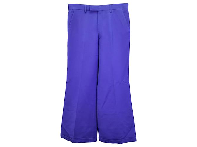 Pantalon évasé Gucci en laine bleue  ref.1127123