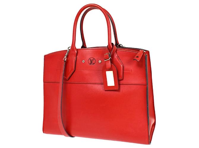 Louis Vuitton City Steamer Red Leather  ref.1127274