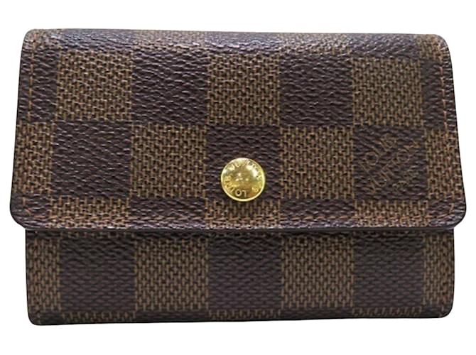 Louis Vuitton Porte monnaie plat Brown Cloth  ref.1127337