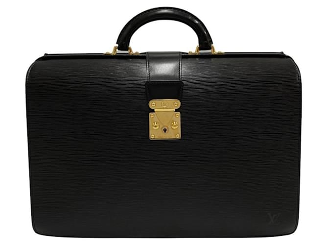 Serviette Louis Vuitton Cuir Noir  ref.1127413