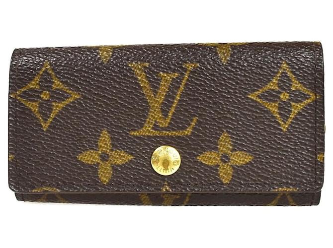 Louis Vuitton Etui für Schlüssel 4 Braun Leinwand  ref.1127497