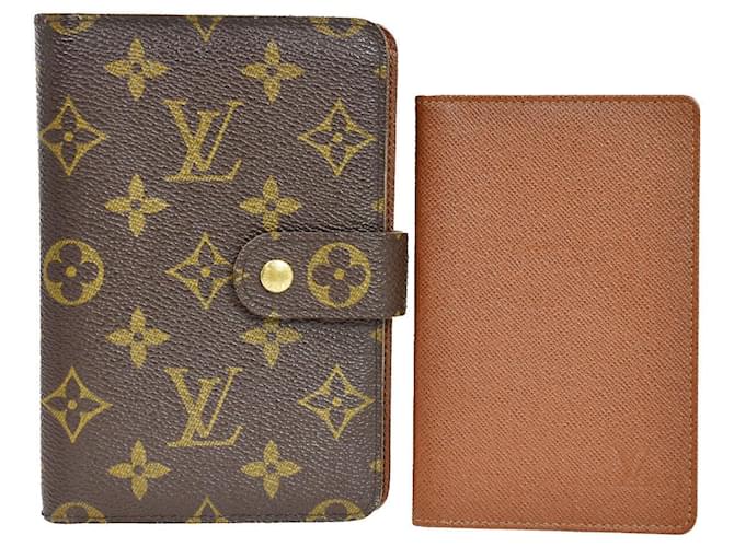 Louis Vuitton porte papiers zippé Marrom Lona  ref.1127611