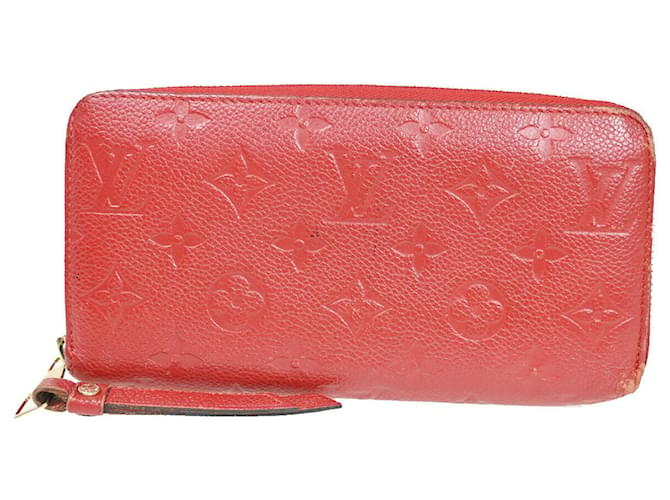 Louis Vuitton Zippy Geldbörse Rot Leder  ref.1127613