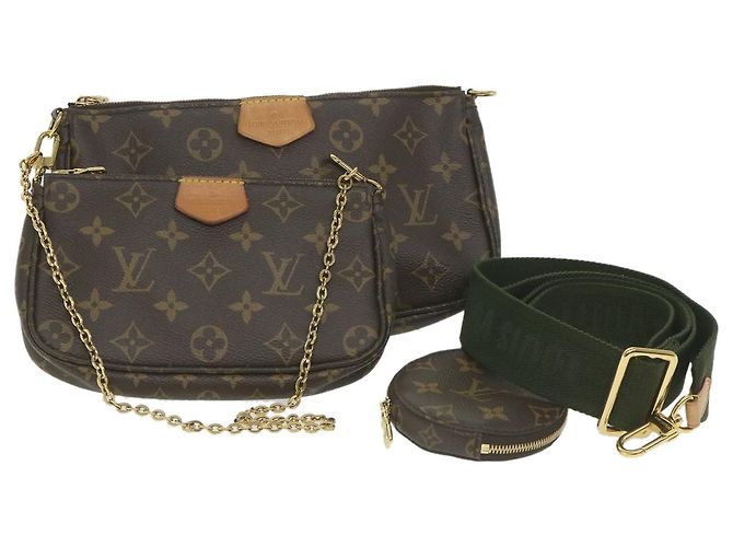 LOUIS VUITTON Monogram Multi Pochette Accessori Pouch Khaki M44813 auth 58358UN Cachi Monogramma