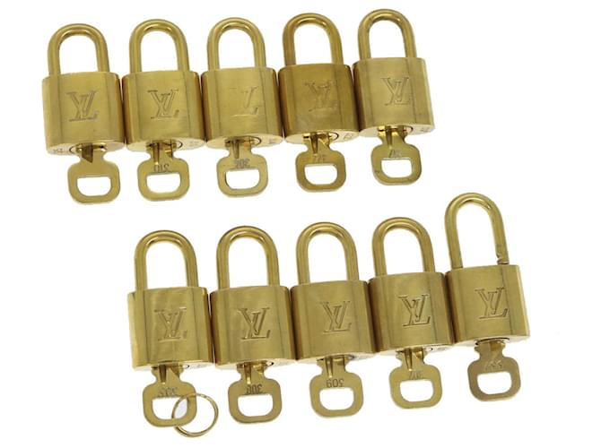 Louis Vuitton padlock 10set Gold Tone LV Auth cr895 Metal  ref.1127700