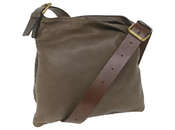 Autre Marque BOTTEGAVENETA INTRECCIATO Shoulder Bag Leather Brown Auth ep2148  ref.1127720