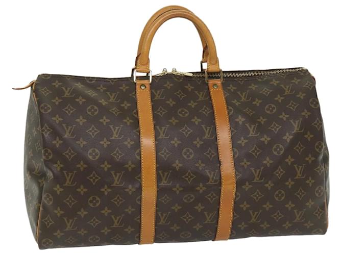 Louis Vuitton Monogram Keepall 50 Boston Bag M41426 LV Auth ep2016 Cloth  ref.1127723