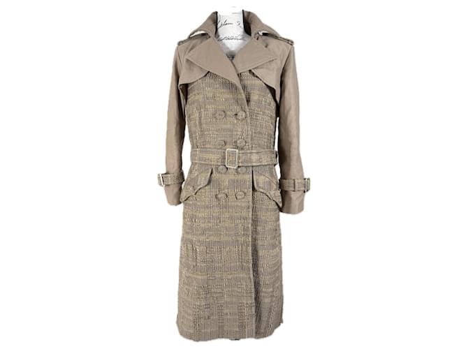 Chanel 13K$ Beigefarbener Tweed-Trenchcoat  ref.1127854