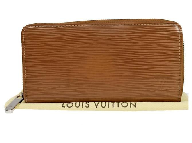Carteira Louis Vuitton Zippy Marrom Couro  ref.1127870