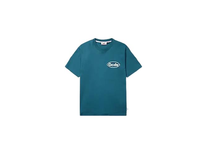 GCDS Shopliste reguläres T-Shirt Blau Baumwolle  ref.1127963