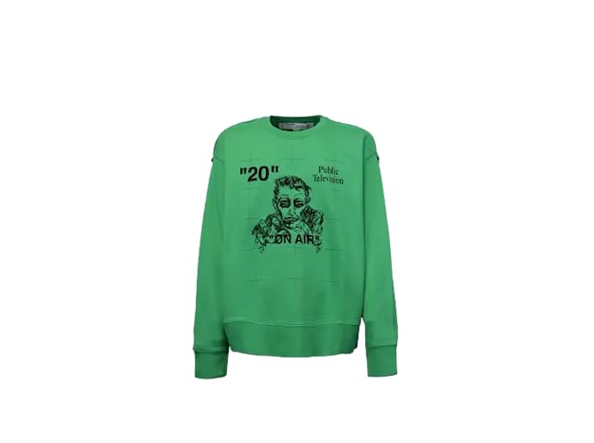 Autre Marque Mirko artist incomplete crewneck Green Cotton  ref.1128043