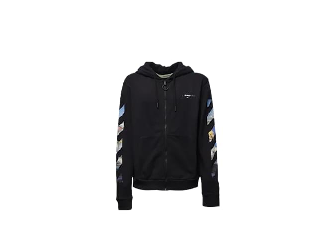 Autre Marque Diag colored arrow zip hoodie Black Cotton  ref.1128072