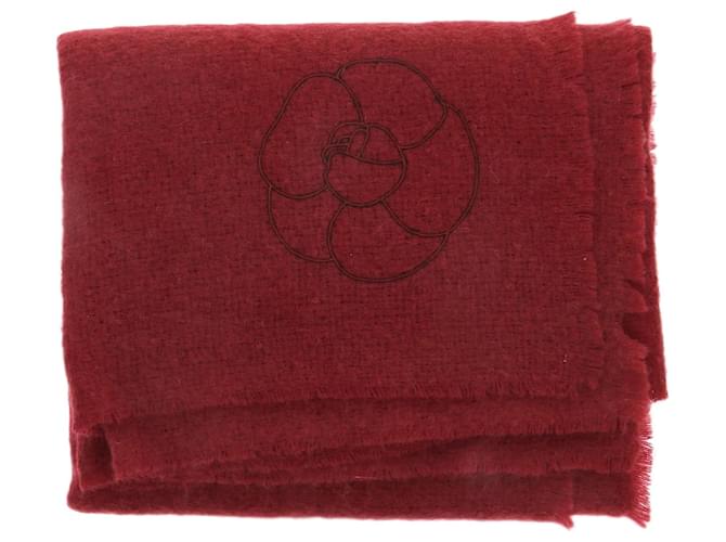 CHANEL Foulards T.  Wool Laine Rouge  ref.1128086